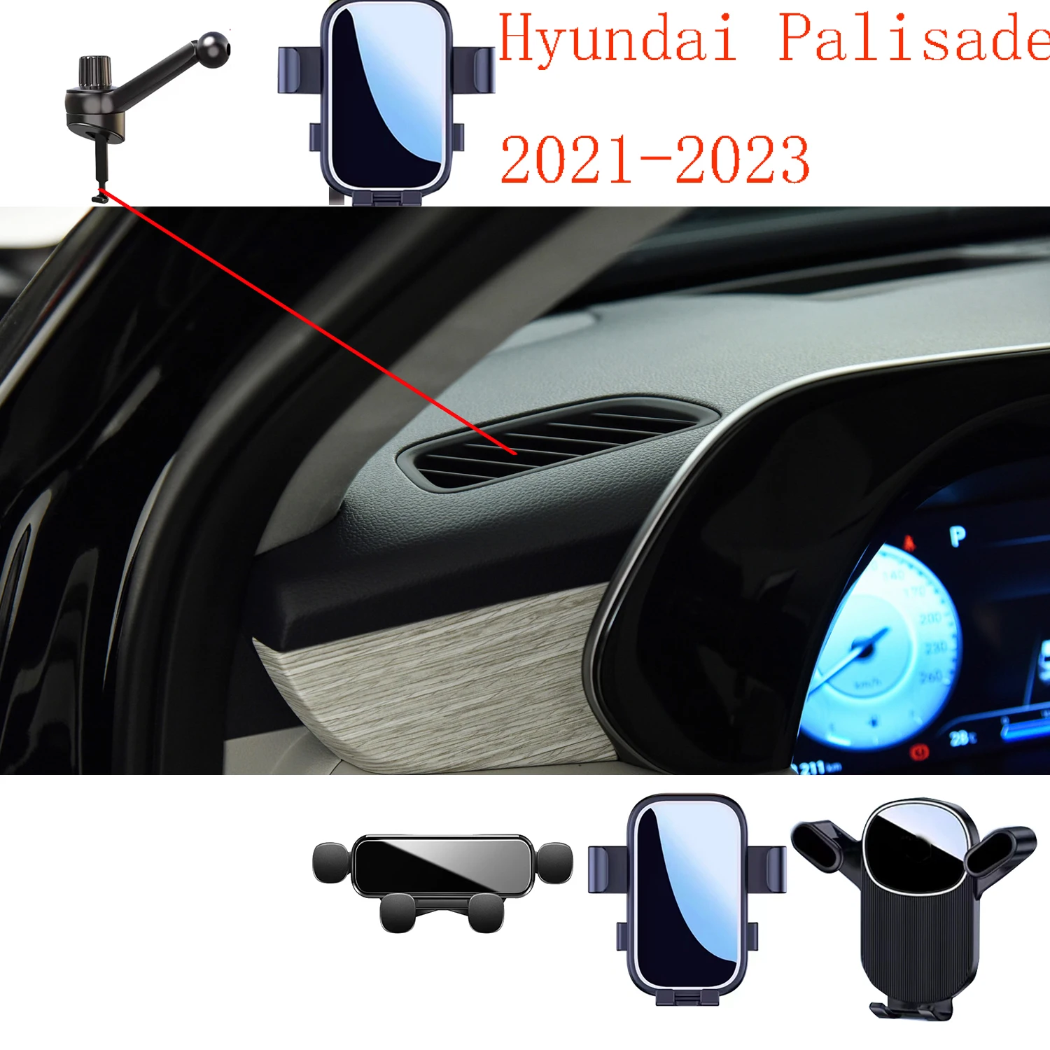 

For Hyundai Palisade 2021 2022 2023 Car Phone Holder Stand Stand Rotatable Support Special Fixed Bracket Accessories