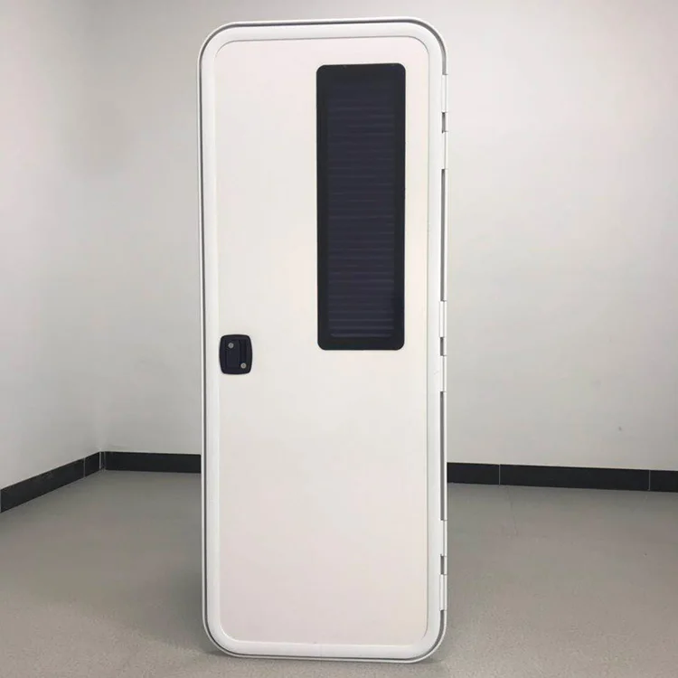 hot RV Accessories RV Rounded Entry Door 622*1822H mm with Screen & Lock | Tempered Glass | Rubber Seals