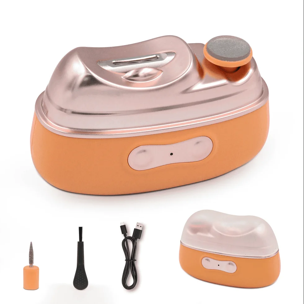 Portable 4-in-1 electric nail clipper: cut, grind, polish & UV cure. Precise blade, detachable grind head, nano glass file.