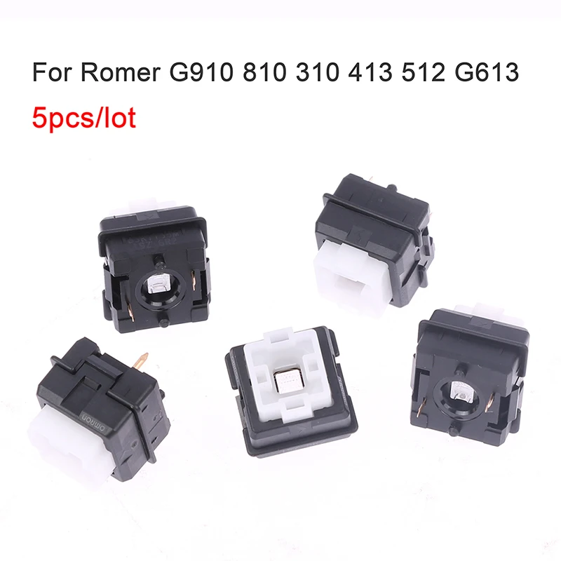 【C】5Pcs Romer-G Switch For G910 G810 G310 G413 G512 G613 Mechanical Keyboard Shaft Change Shaft Black Switch