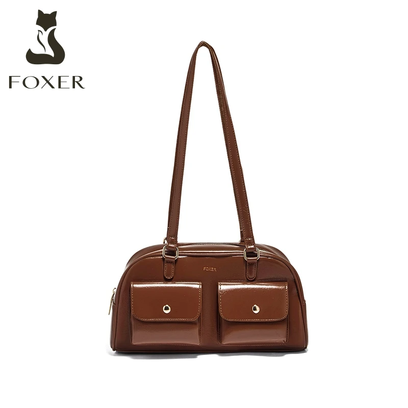 

FOXER женская сумка через плечо высокого качества из искусственной кожи 2200, осень-зима, повседневная большая вместительная сумка-тоут, модная дорожная сумка