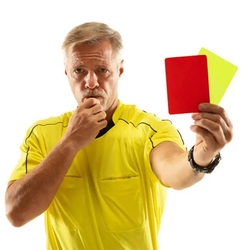 Set di carte per arbitri di calcio di calcio arbitro di avvertimento carte rosse e gialle con fogli di punteggio del portafoglio accessori per il giudice del taccuino