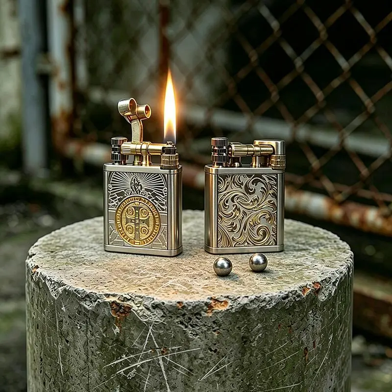 Chief 329 new Constantine carved fuel lighter, classic lift lid side sliding ignition, cigarette accessories, men's gift