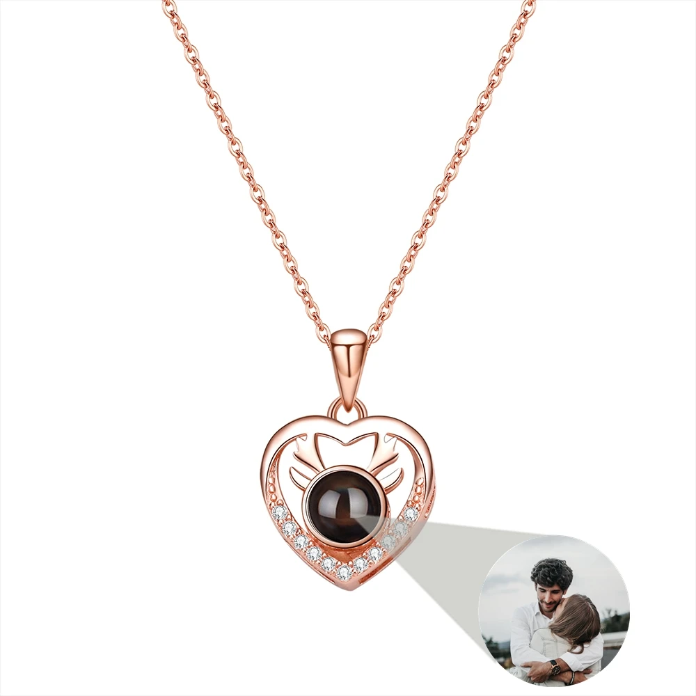 

Ожерелье с изображением сердца на заказ для женщин, персонализированная проекционная фотография, серебряная цепочка 925, подарок на день рождения для подруги, любовника, ювелирные изделия