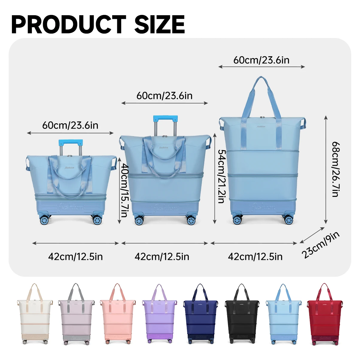 กระเป๋าเดินทางแบบมีล้ออเนกประส - Foldable Rolling Luggage Bag บทวิจารณ์และราคา