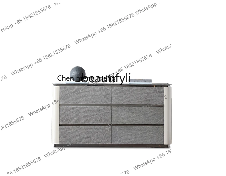 New arrive Italian light luxury bedroom storage bedside cabinet solid wood simple TV high cabinet chest