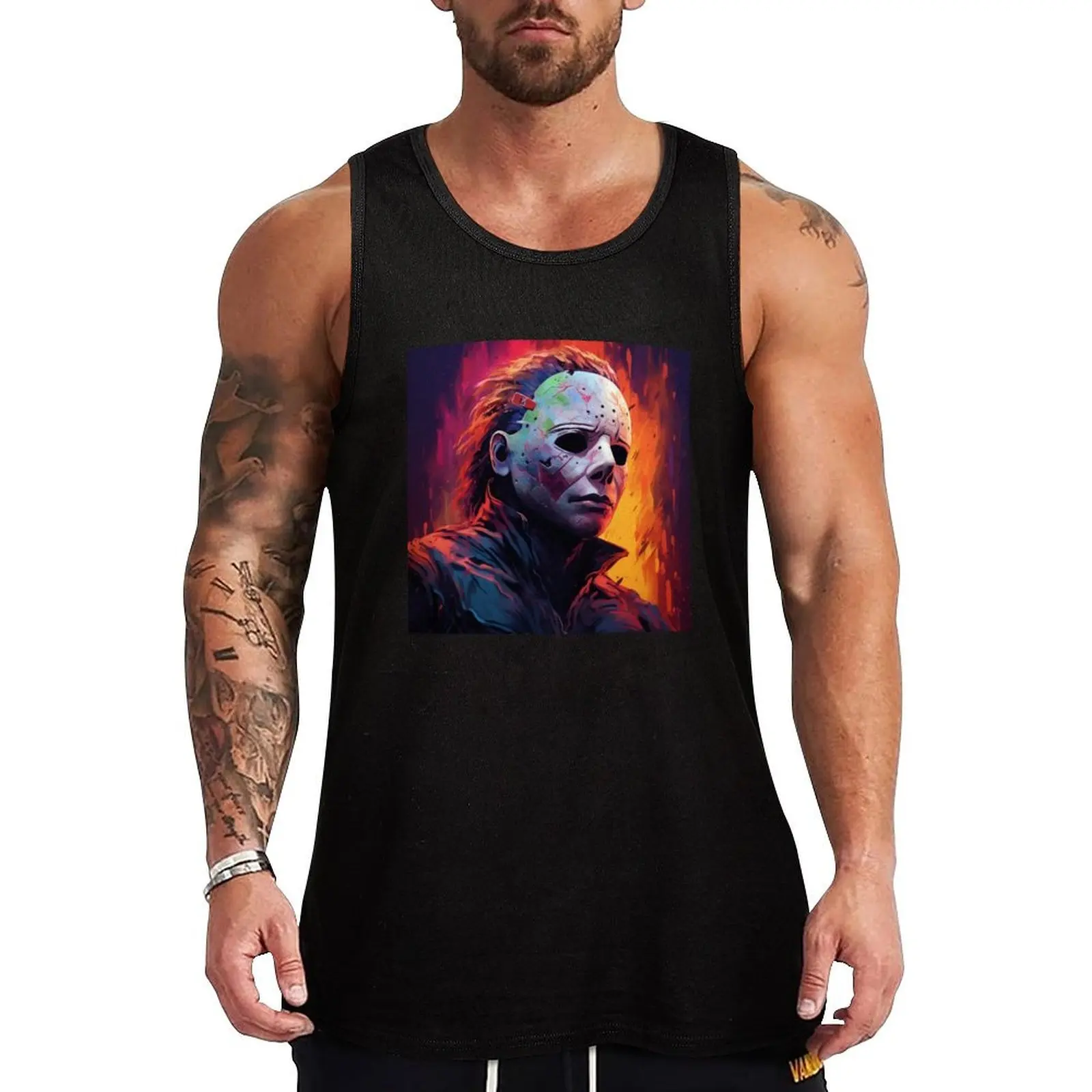 Michael Myers Colourful Gaze Tank Top best selling products sleeveless jackets Male vest anime top