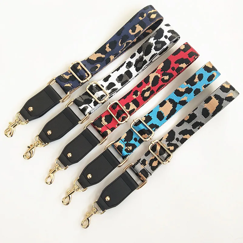IGNICASE New Retro Leopard Print Bag Shoulder Strap Adjustable Long Single Shoulder Diagonal Span Women's Bag Webbing