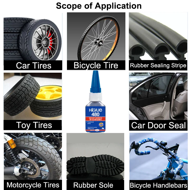 480Tire Repair Black Glue Liquid Strong Rubber Wear-resistant Non-corrosive Adhesive Instant Bond Leather Impact Resistance