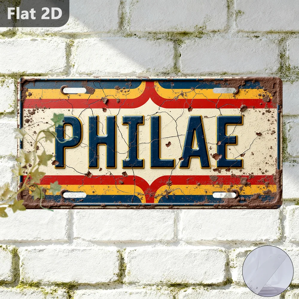 2D Flat, 1pc 1pcs PHILAE Space-Themed Vintage Sign - Retro French Space Probe Wall Decor Suitable for Home, Garage, Office, Cave