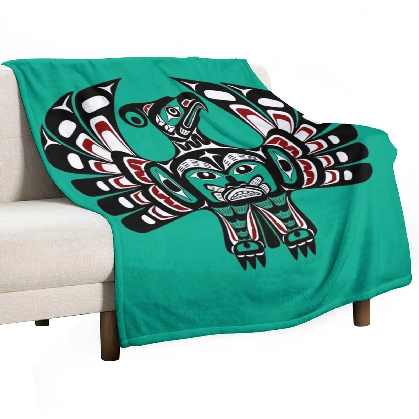 

Northwest Pacific coast Haida art Thunderbird Throw Blanket Fashion Sofas blankets and throws Blankets