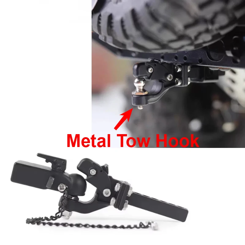 Simulation Metal Tow Hook RC Crawler Upgrade Parts for CROSSRC YK TRX4 MJX H8H Rlaarlo JK07PRO KM Custom Size RC Car Accessories