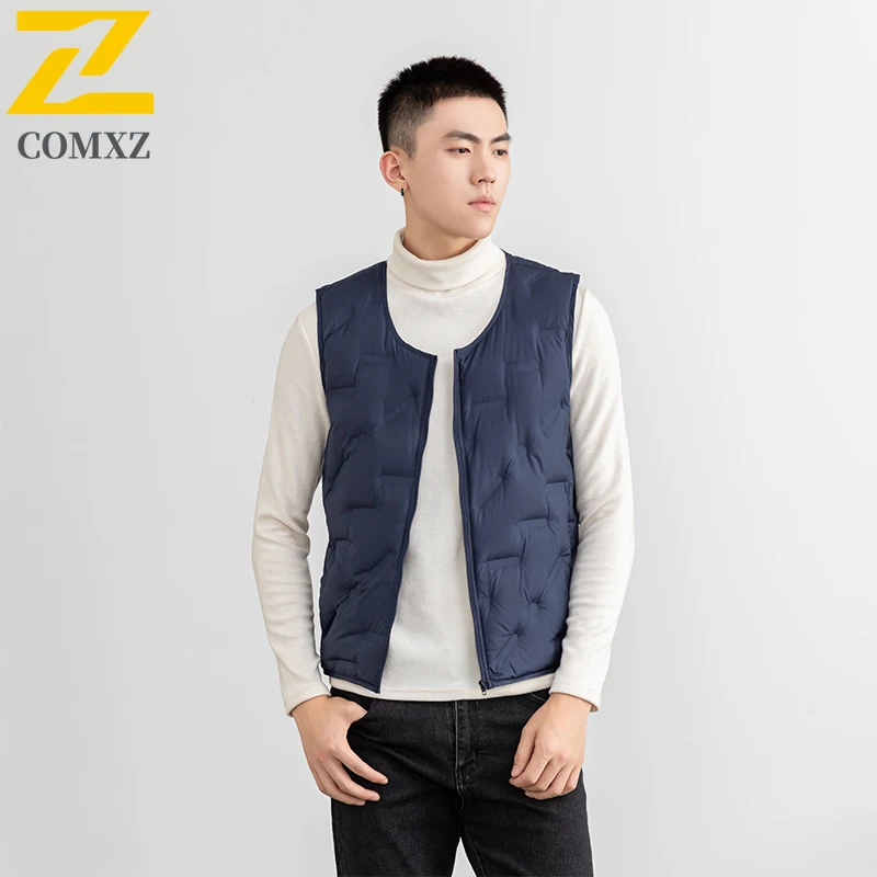 2025 Winter Duck Down Vest Men's Luxury Thick Lightweight80% White Duck Down Warm Waistcoat South Korea Sleeveless Puffer Jacket