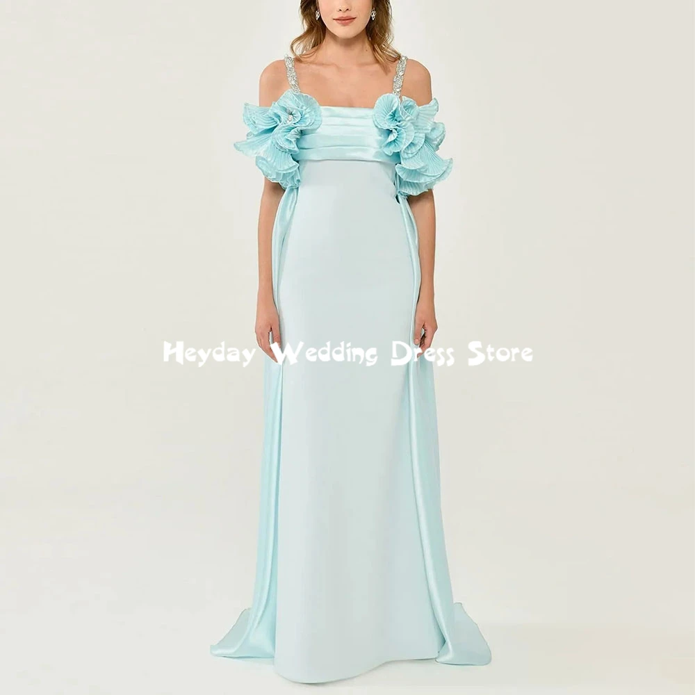 

Heyday Women's Mermaid Spaghetti Strap Beaded Ruffles Evening Dresses With Sleeveless Straight Floor-Length Elegant Dresses 2025