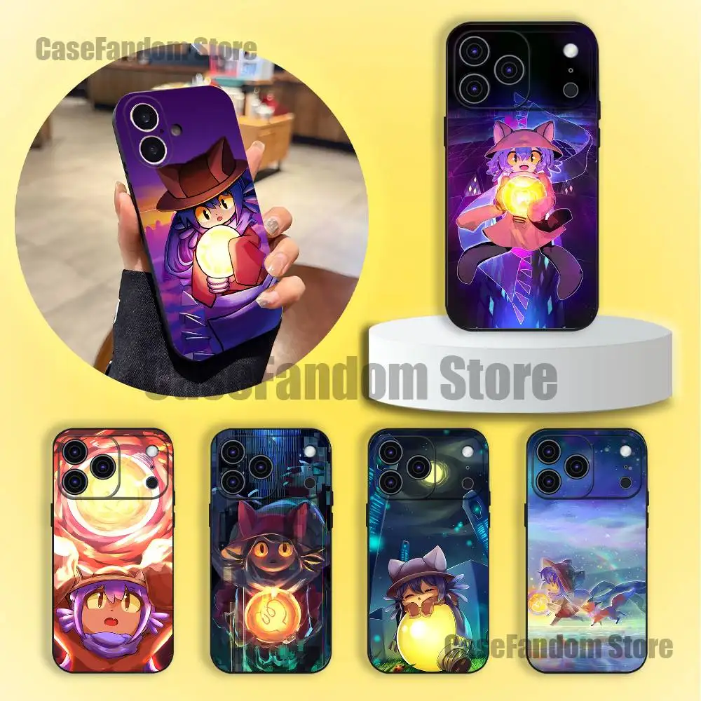 

O-Oneshot N-Niko Black Soft Cover Phone Case For iPhone 17,16,15,14,13,12,11,Pro,Max,Plus