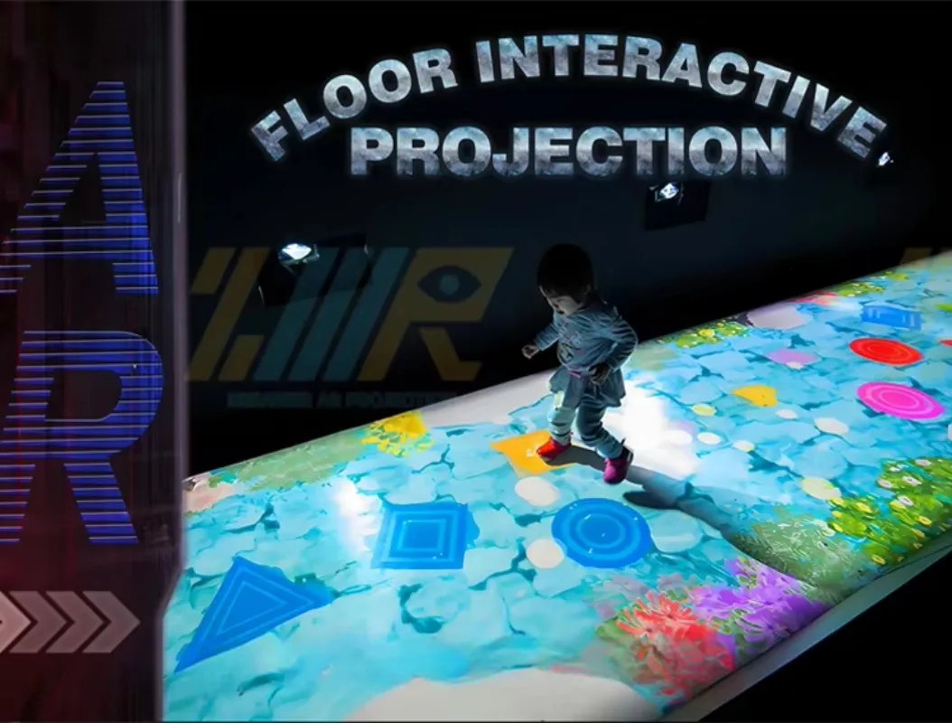 3D Interactive Ground Projection Game System All Scenario Available Interactive Floor Projection