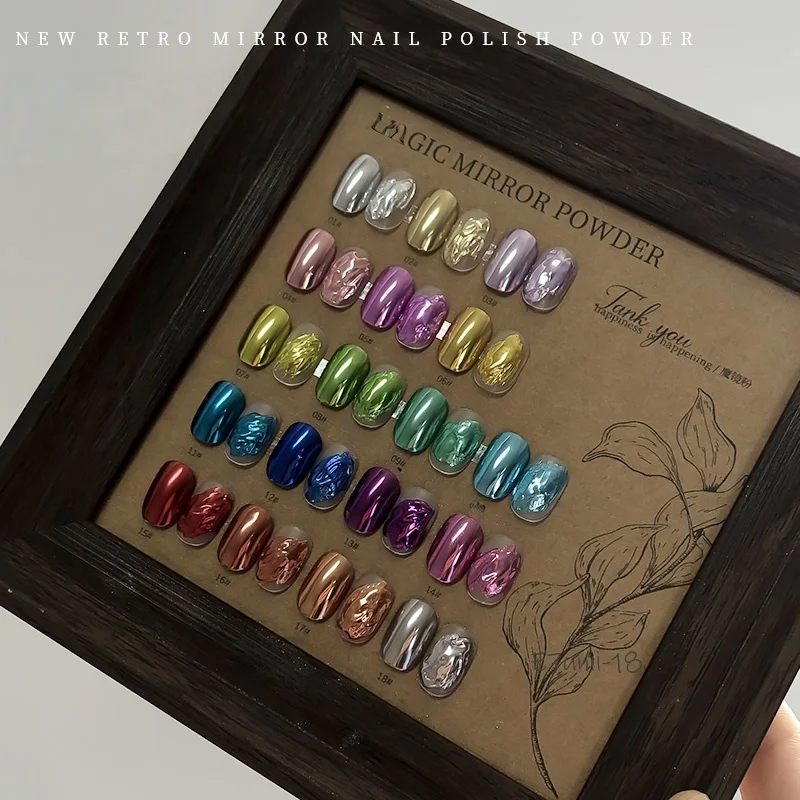 Nail Magic Mirror Powder Multicolor Metal Chrome Mirror Nail Glitter Paint Nail Art Creation
