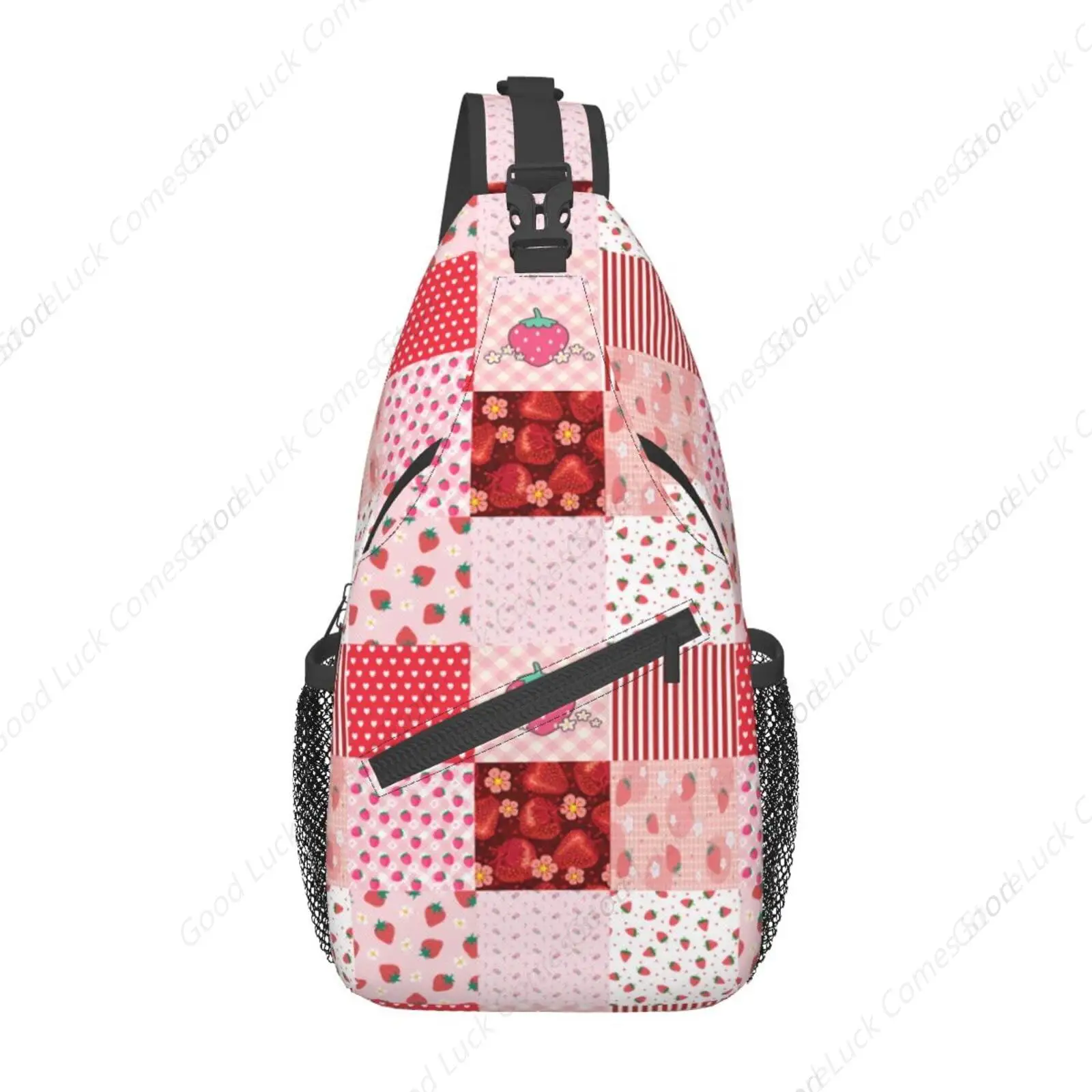 Strawberry Sling Bag Cute Crossbody Chest Daypack Casual Backpack Gilrs Shoulder Bag