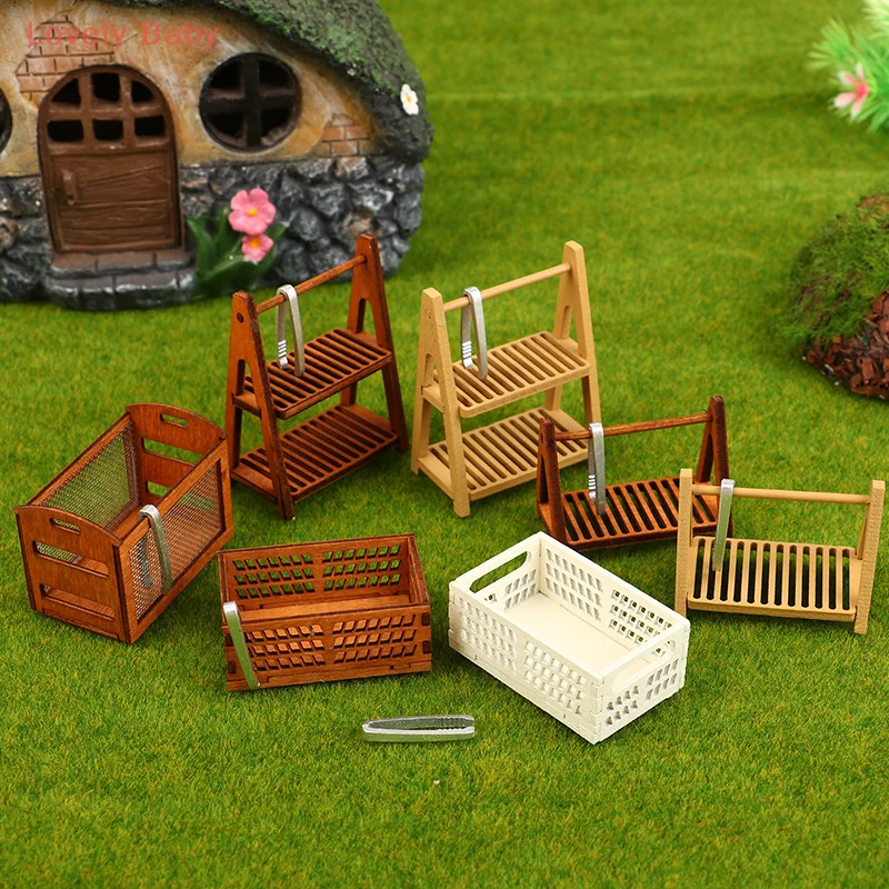 【BBS】1Set 1:12 Poppenhuis Miniatuur Broodrek Taart Plank Opbergdoos/Mand W/Bakclip Scène Decor Poppenhuis Accessoires