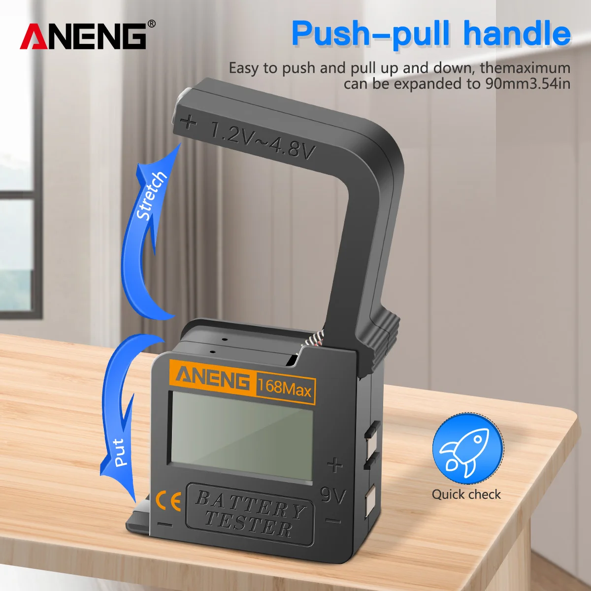 ANENG Battery Tester 168MAX Digital Display Tester Battery Voltage Checker Battery Capacity Testing Tool