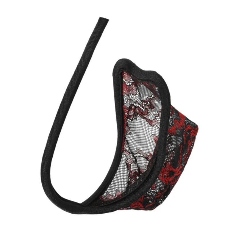 

Mens Strapless Invisible Thongs Floral Mesh See Through Micro Bulge Pouch C-String Bugle Pouch Underwear Gay Sissy Lingerie