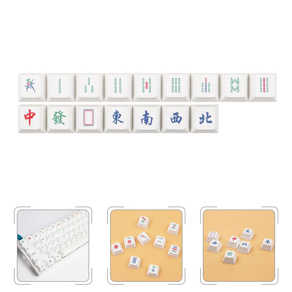 

16 PCS Mechanical Keyboard Keycap Mahjong Keycaps Replacement Custom Keys Computer Keyboards