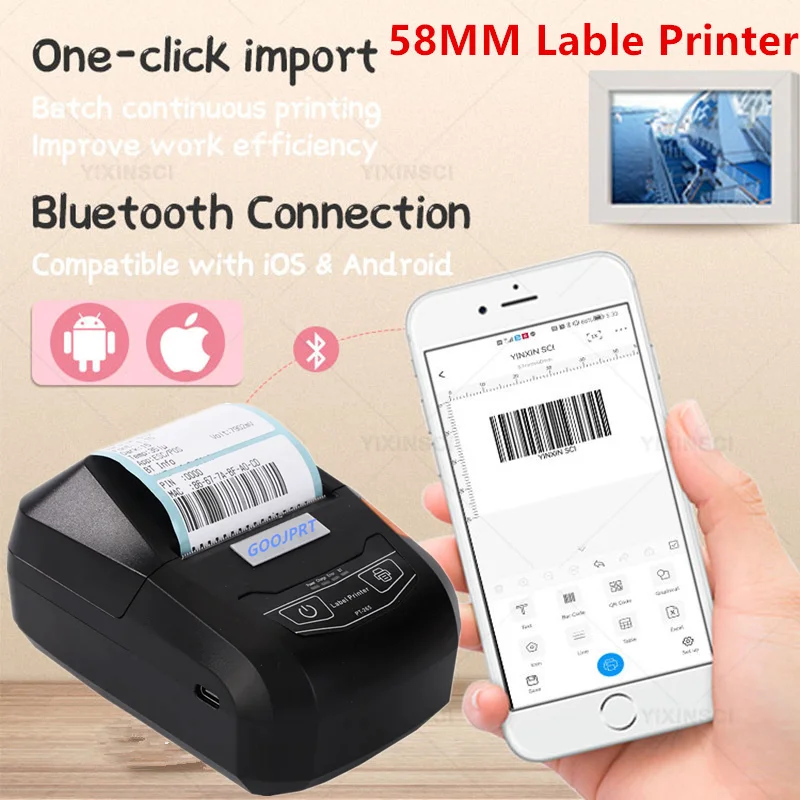 PT-265 Adhesive Sticker Printer Similar to Label Maker Portable Home Smart Label Machine DIY Name Transparent Stickers