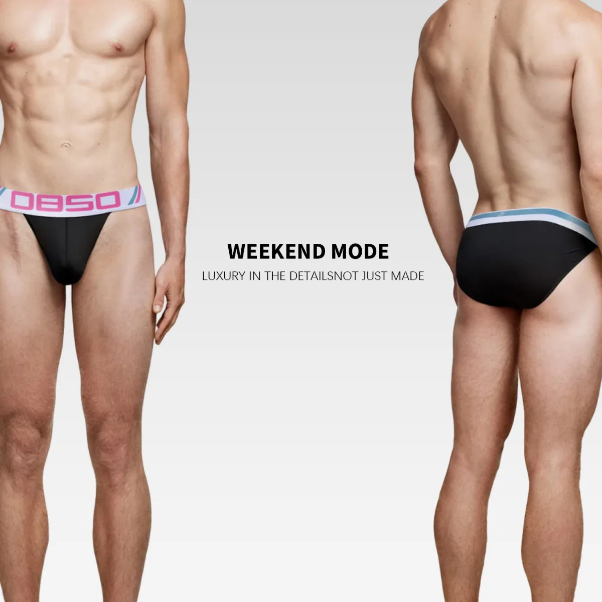 Men Underwear High Cut Briefs Cotton Butt Lifting Low Rise Sports Party Jock Strap Sexy for Guys BS3106
