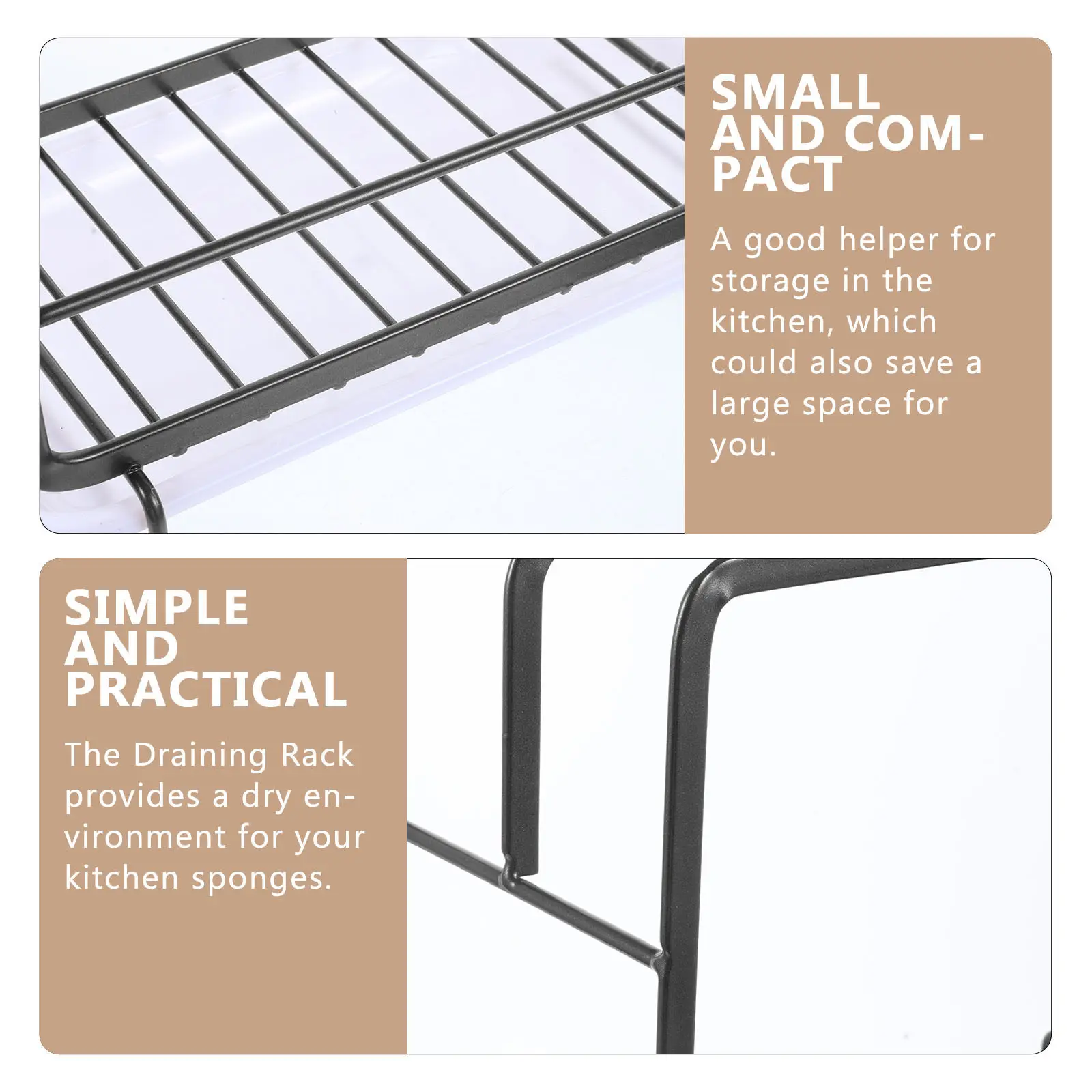 

Набор из 1 шт.: Универсальная подставка-органайзер для губок и тряпок для кухни и ванной комнаты, устойчивая, с функцией сушки