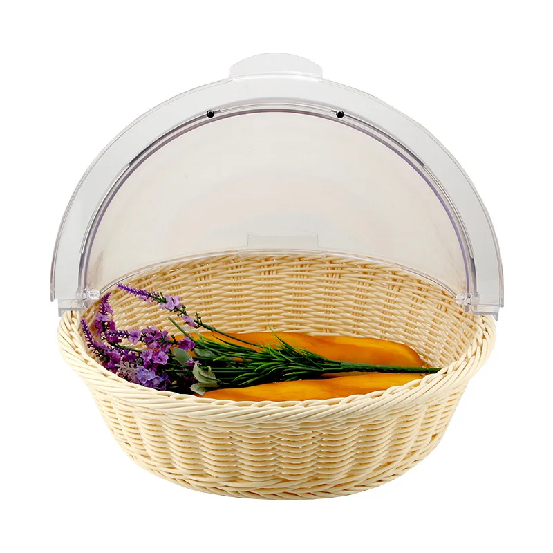 

Restaurant Round Stainless Steel Bread Display Basket Sum Food Grade Imitation