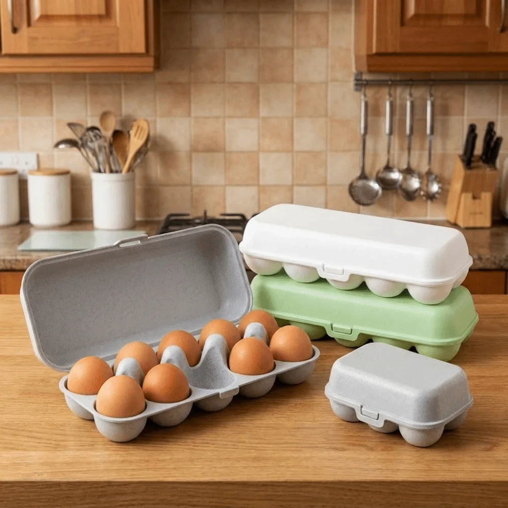 Multipurpose Plastic Egg Storage Box 6/10 Grids Anti-fall Egg Tray Dust-proof with Lid Egg Storage Container for Kitchen