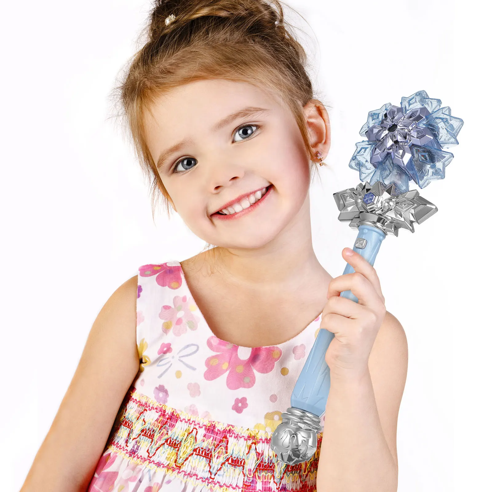 1 pçs iluminar floco de neve crianças música presente do feriado meia stuffers criança menina brinquedos versátil jogar diy