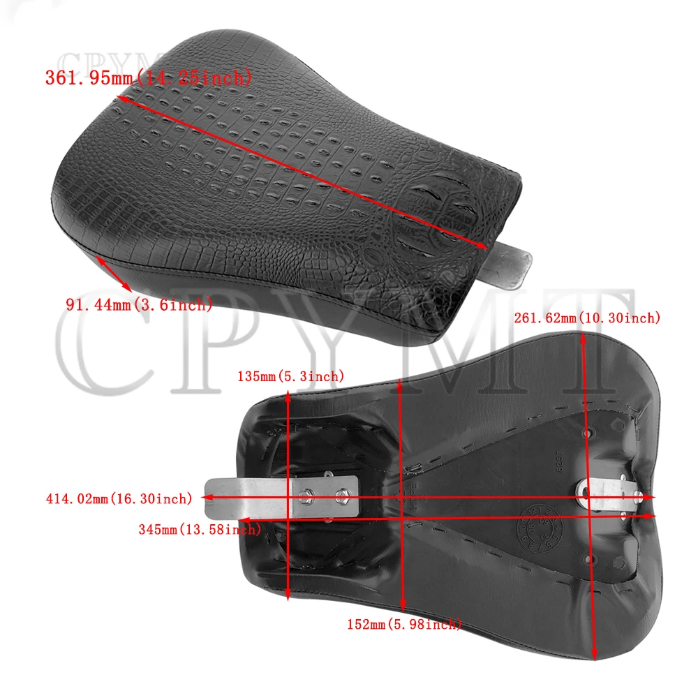 Almohada de cuero PU negra para conductor delantero de motocicleta, cojín para asiento individual apto para Harley Sportster XL 883 1200 72 48 2006-2013