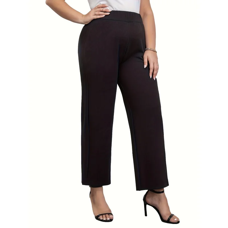 

Модные брюки прямого кроя больших размеров 2026 года с обычной талией, облегающие