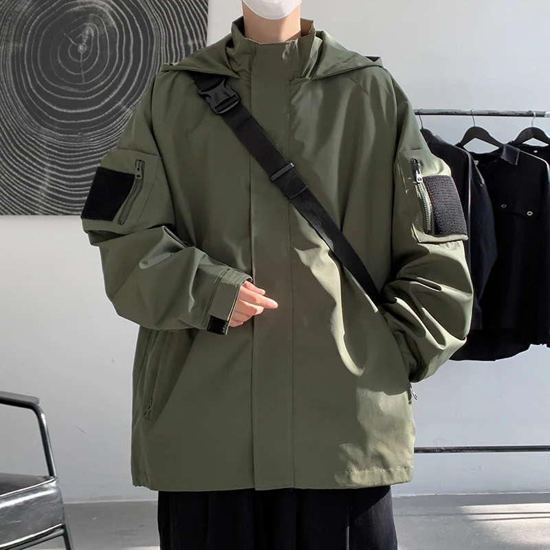 Veste de poinçonnage à capuche fonctionnelle japonaise pour hommes, vêtements de travail décontractés, canadisme en plein air, randonnée, printemps et automne, tendance du vent