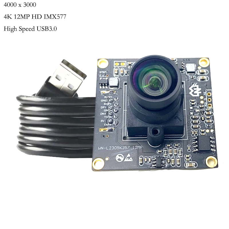 4000 x 3000 4K 12MP HD IMX577  USB3.0 Camera Module 100° FF UVC-compliant, Plug and Play With 30FPS H. 264 , MJPEG, YUV2