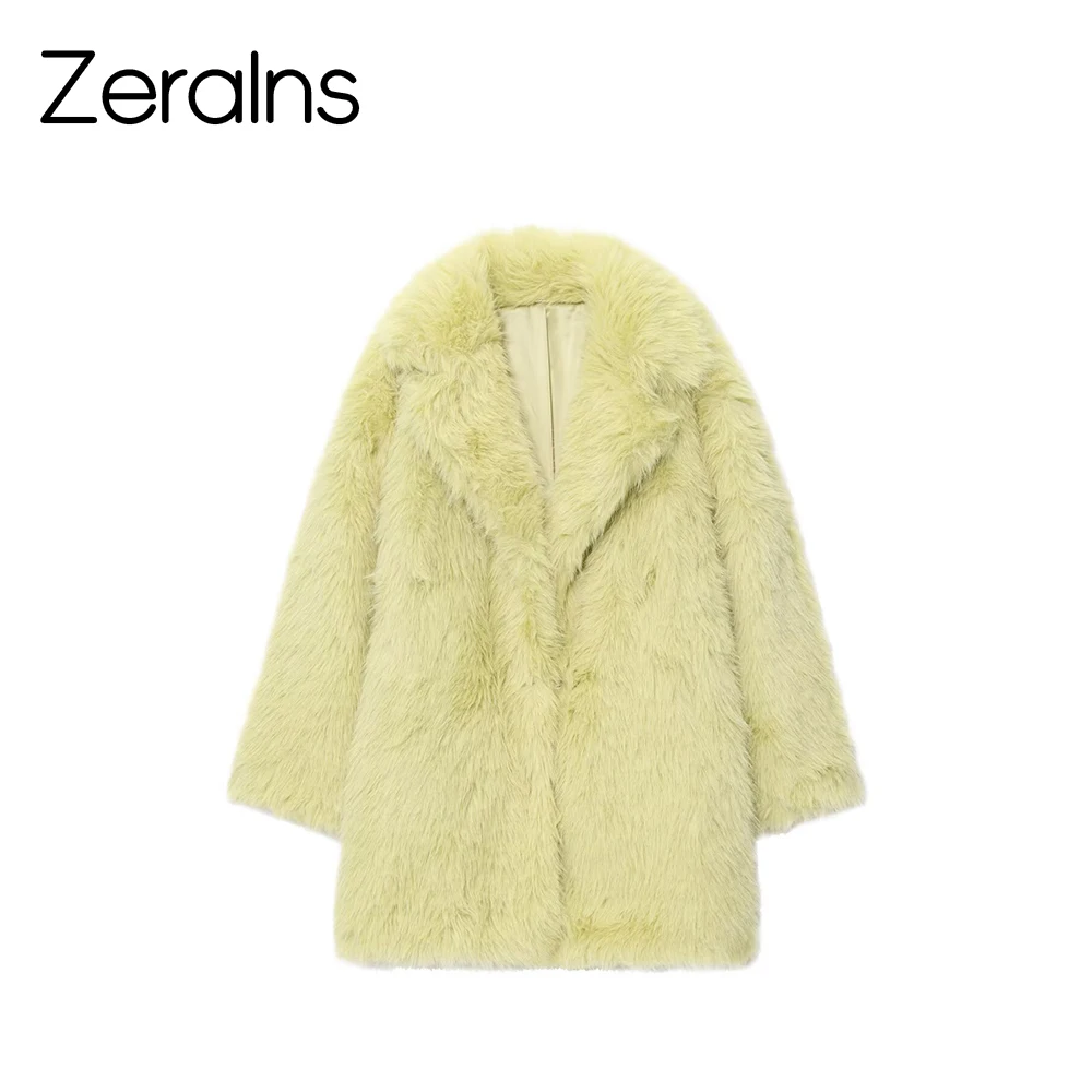 ZERAINS 2025 خريف وشتاء جديد فضفاض طوق الفرنسية الاجتماعية تقليد فرو المنك تأثير الفراء الاصطناعي سترة قصيرة #3
