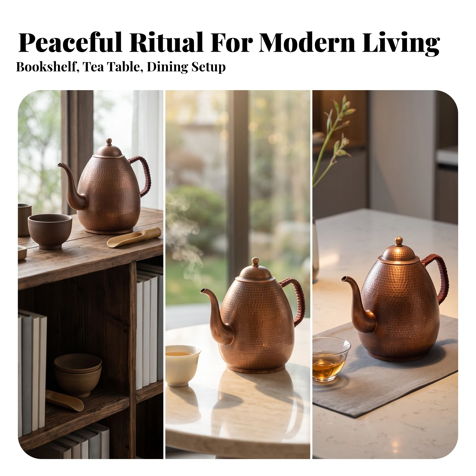 Copper Tea Kettle Hammered Copper Kettle Kitchenware Vintage Fast Boiling for Collectors