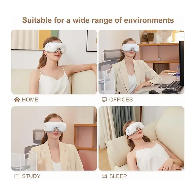 Podgrzewana maska na oczy z muzyką Bluetooth, masażer oczu z funkcją grzania, masuje mięśnie oczne, prezent do pielęgnacji oczu z 5 trybami masażu