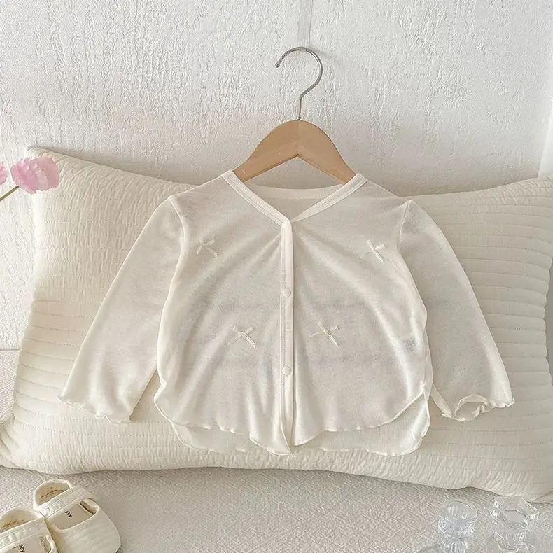 

Baby Girl's Sun Protection Clothing for Spring, Summer, Autumn, Thin Style Baby Clothes, Bow Thin Style Cardigan Jacket