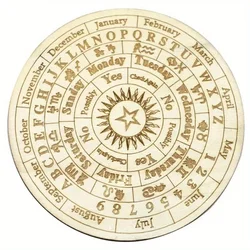 Mystical Wooden Zodiac Pendulum Board - Star, Sun & Moon Design For Divination, Meditation & Home Decor Astrology Decor