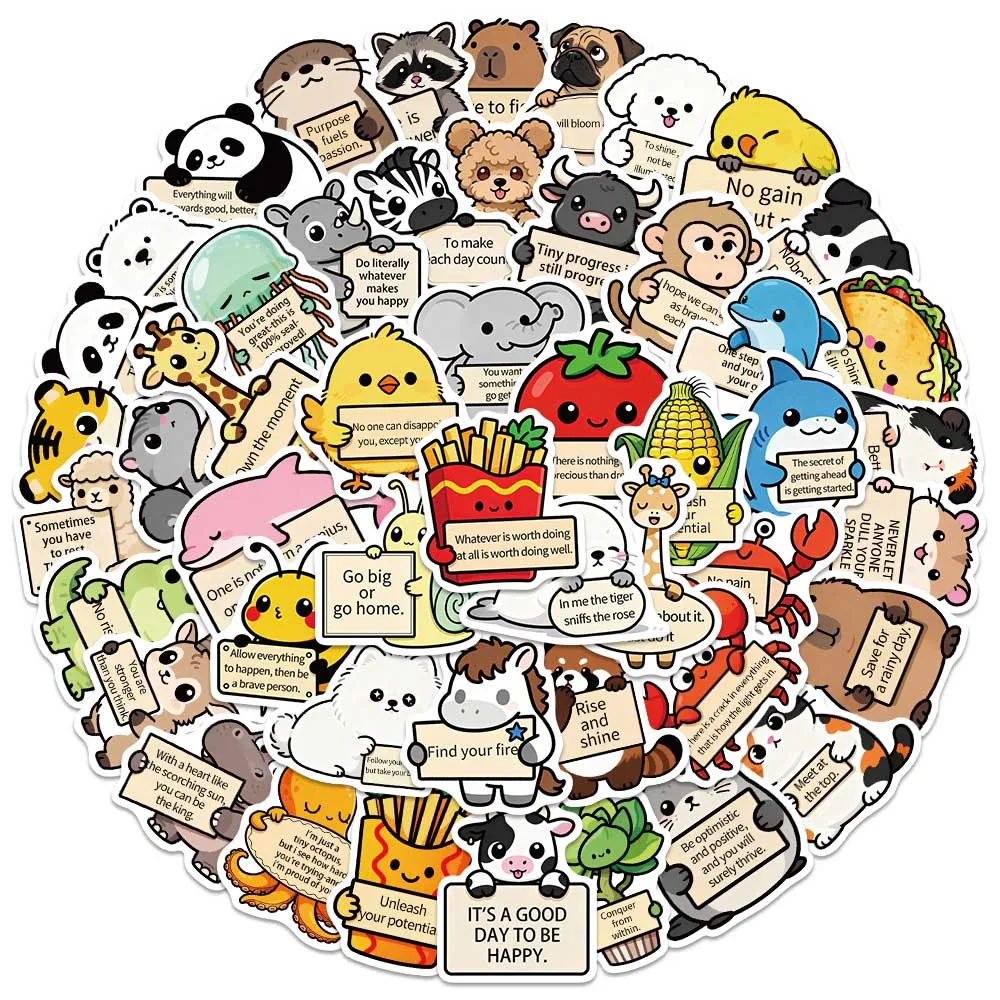 50 قطعة دعم عاطفي مضحك الحيوانات ملصق الكرتون الباندا القرد ملصق مائي DIY بها بنفسك مجلة مذكرات محمول الأمتعة ملصق للهدايا في سن المراهقة #2
