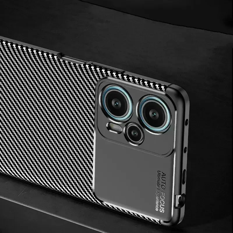Para Poco F5 funda para Xiaomi Poco F5 Coque Shell Fundas de lujo de negocios suave funda protectora de fibra de carbono para teléfono Poco F5