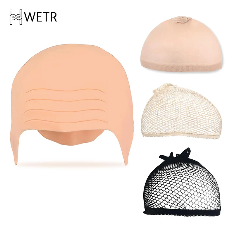 1/2/4Pcs Latex Bald Cap Set For Adults Bald Cap Fancy Dress Cosplay Hat Wig Cap Fake Bald Wig Costume Accessory For Stage Plays