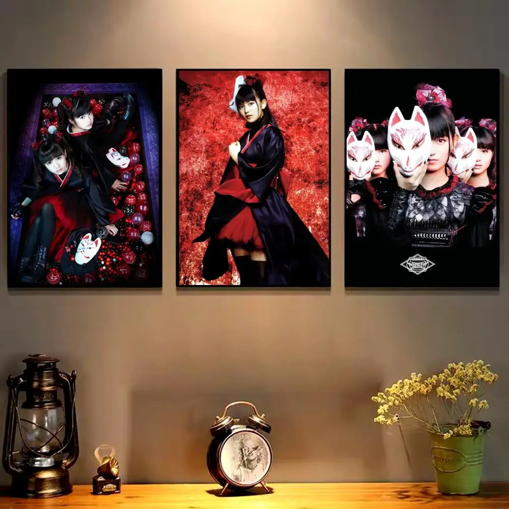 B-Babymetal Pop Group Music Star Poster HD art sticky wall waterproof home living room bedroom bar aesthetic decoration