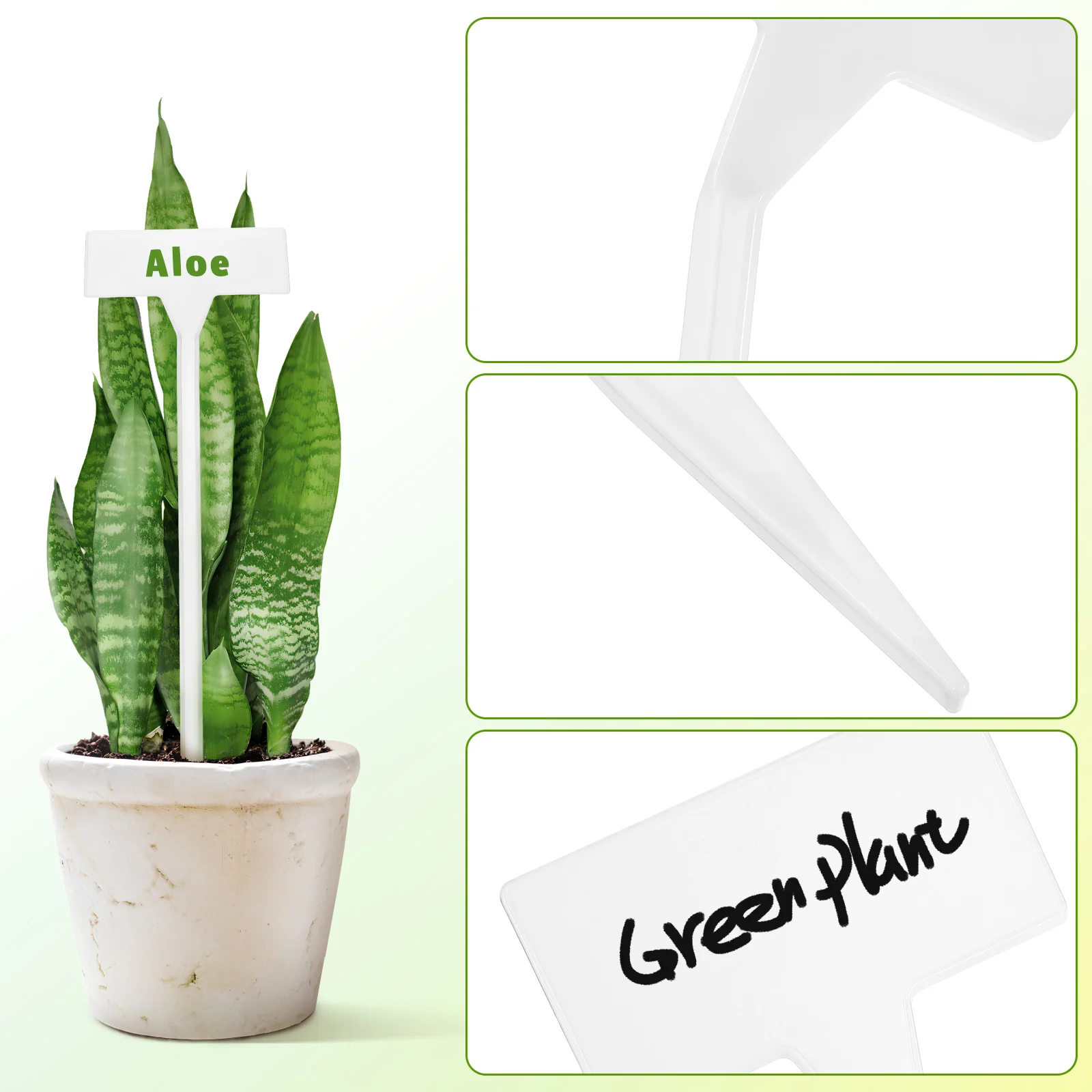 

35 Pcs White Inclined Plant Labels 30CM Decorative Garden Stakes for Outdoor Indoor Pot Marker Identification Tags