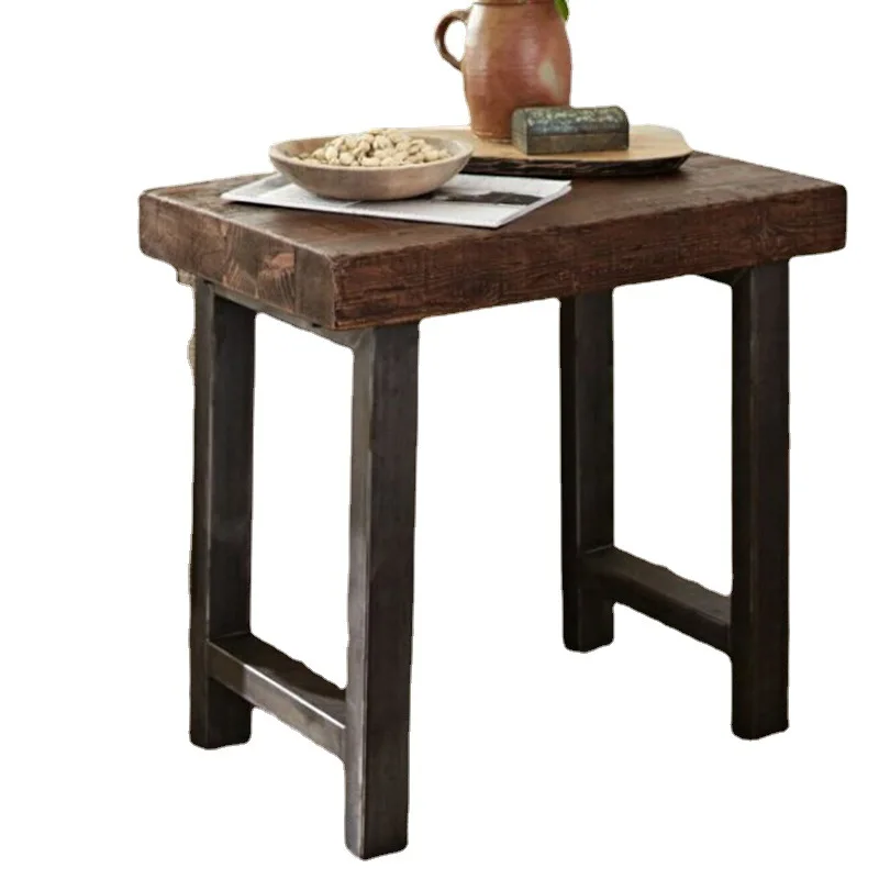 American country loft distressed solid wood bar sofa coffee table industrial style low table vintage