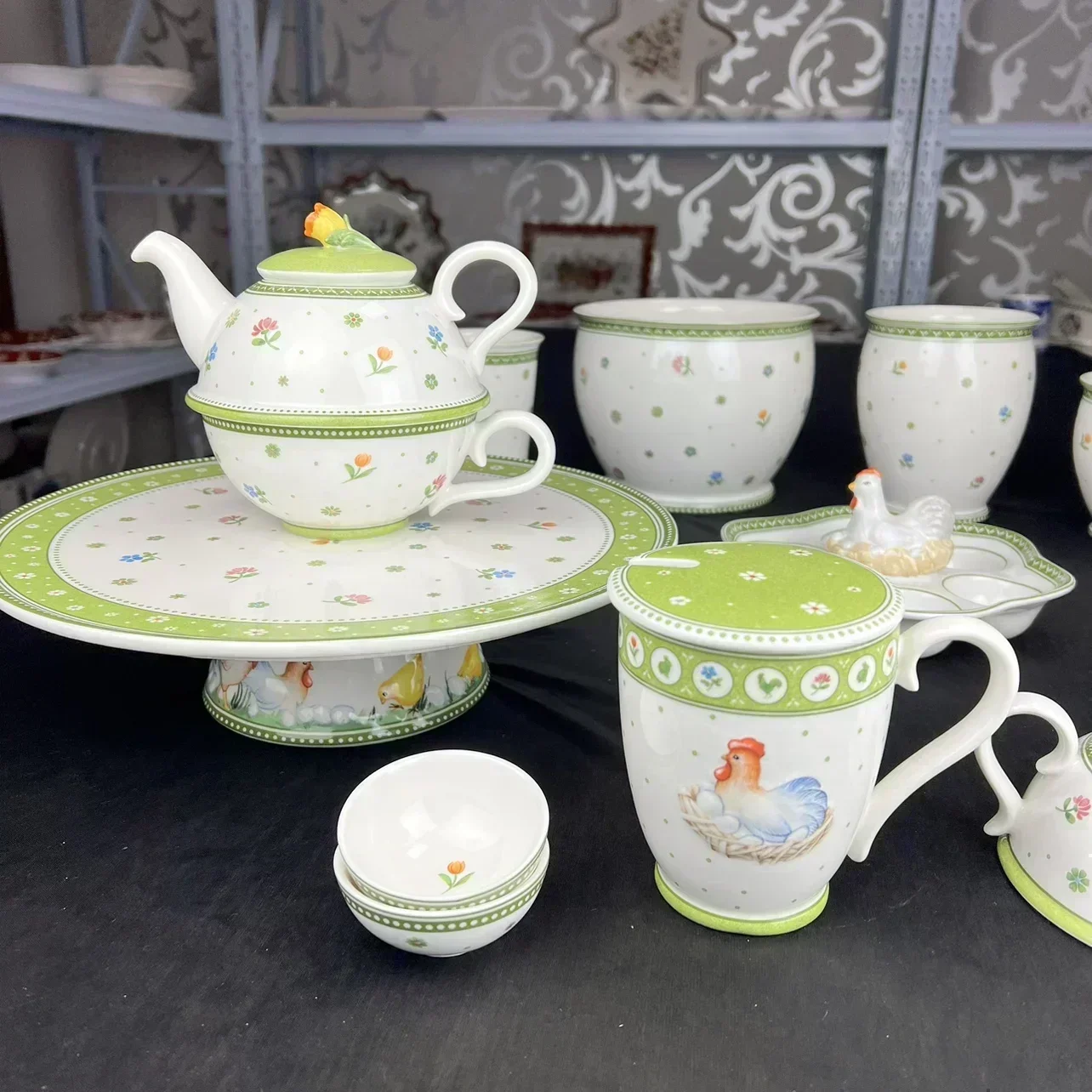 Oster geschirr Flowervasen, Egg halter, Storage sbox, Dishes, Food platten, Kitchen