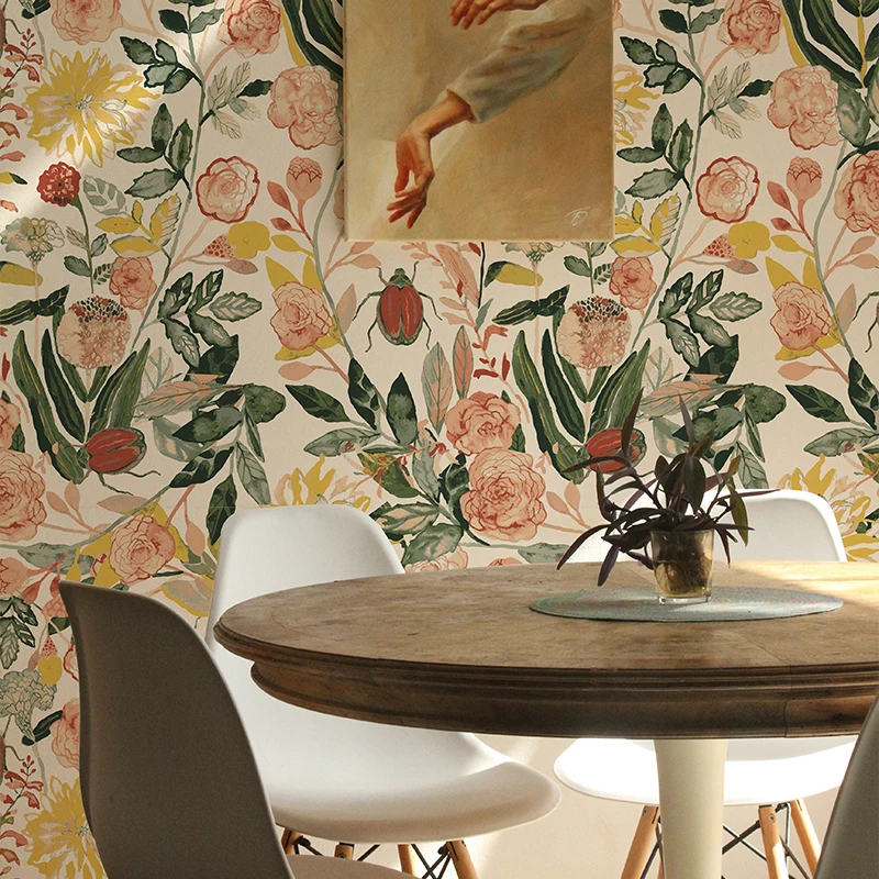 Colorful Sunflower Floral Self Adhesive Wallpaper Peel and Stick Removable Cabinet Sticker Yellow Flower Waterproof Wall Decor
