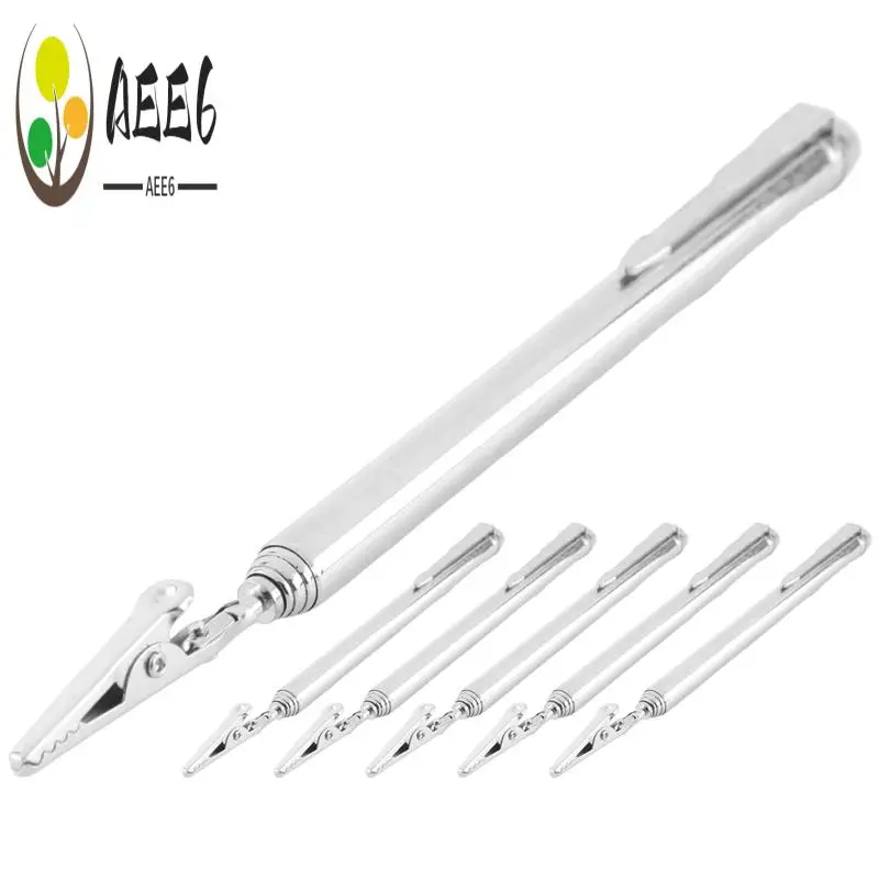 AEE6-6Pcs Telescoping Alligator Clip Telescopic Alligator Clamp With Pen Clip Extendable Joint Clamp For Mechanics Automobile